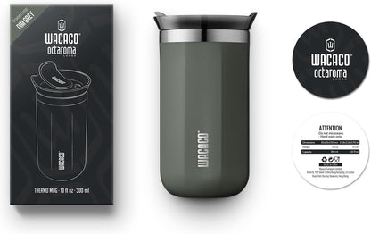 Octaroma Grande Vacuum Insulated Coffee Mug, 15 fl oz (435ml), Double-wall Stainless Steel Travel Tumbler With Drinking Lid, Dim Grey