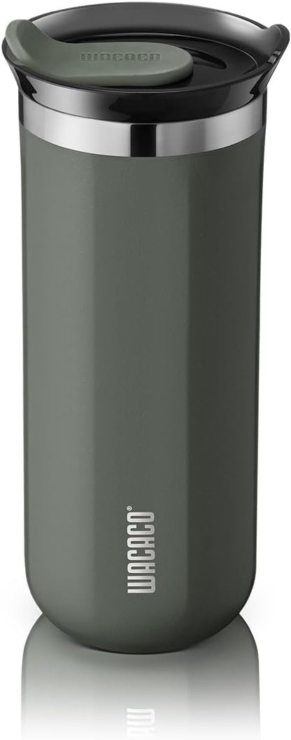 Octaroma Grande Vacuum Insulated Coffee Mug, 15 fl oz (435ml), Double-wall Stainless Steel Travel Tumbler With Drinking Lid, Dim Grey