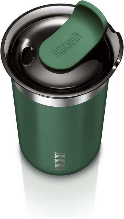 Octaroma Grande Vacuum Insulated Coffee Mug, 15 fl oz (435ml), Double-wall Stainless Steel Travel Tumbler With Drinking Lid, Dim Grey