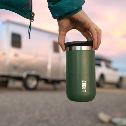 Octaroma Grande Vacuum Insulated Coffee Mug, 15 fl oz (435ml), Double-wall Stainless Steel Travel Tumbler With Drinking Lid, Dim Grey