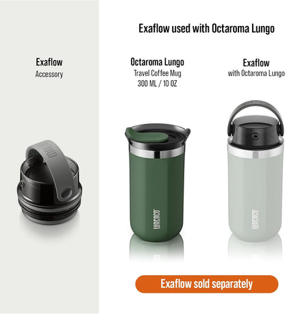 Octaroma Grande Vacuum Insulated Coffee Mug, 15 fl oz (435ml), Double-wall Stainless Steel Travel Tumbler With Drinking Lid, Dim Grey