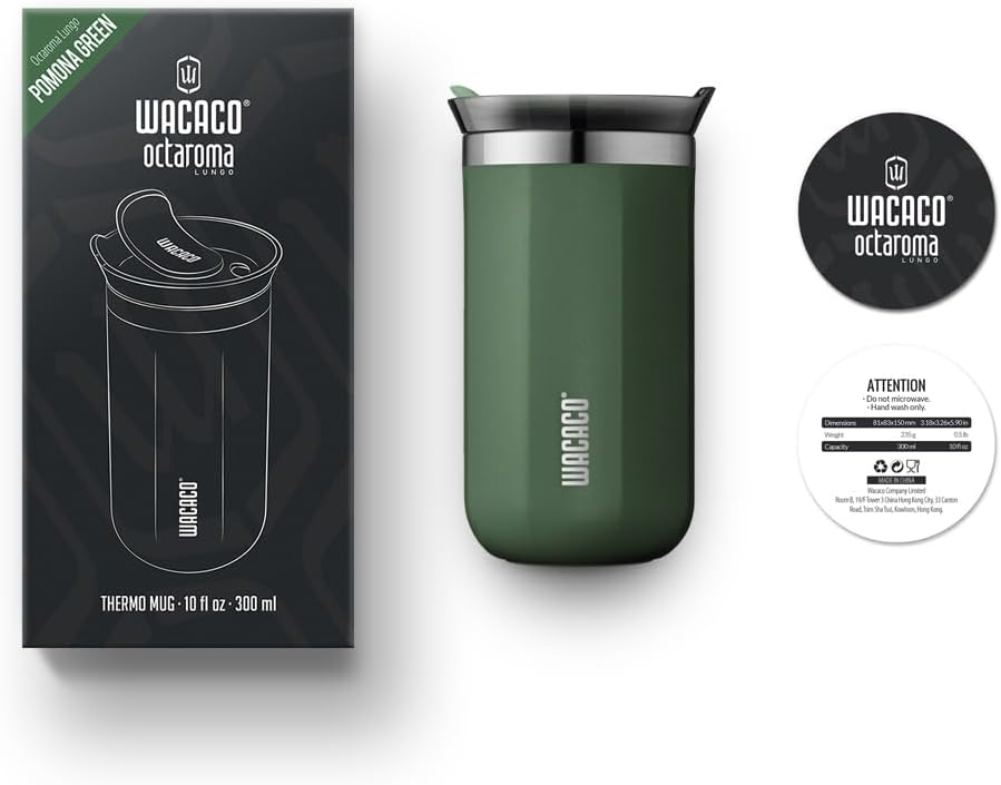 Octaroma Grande Vacuum Insulated Coffee Mug, 15 fl oz (435ml), Double-wall Stainless Steel Travel Tumbler With Drinking Lid, Dim Grey