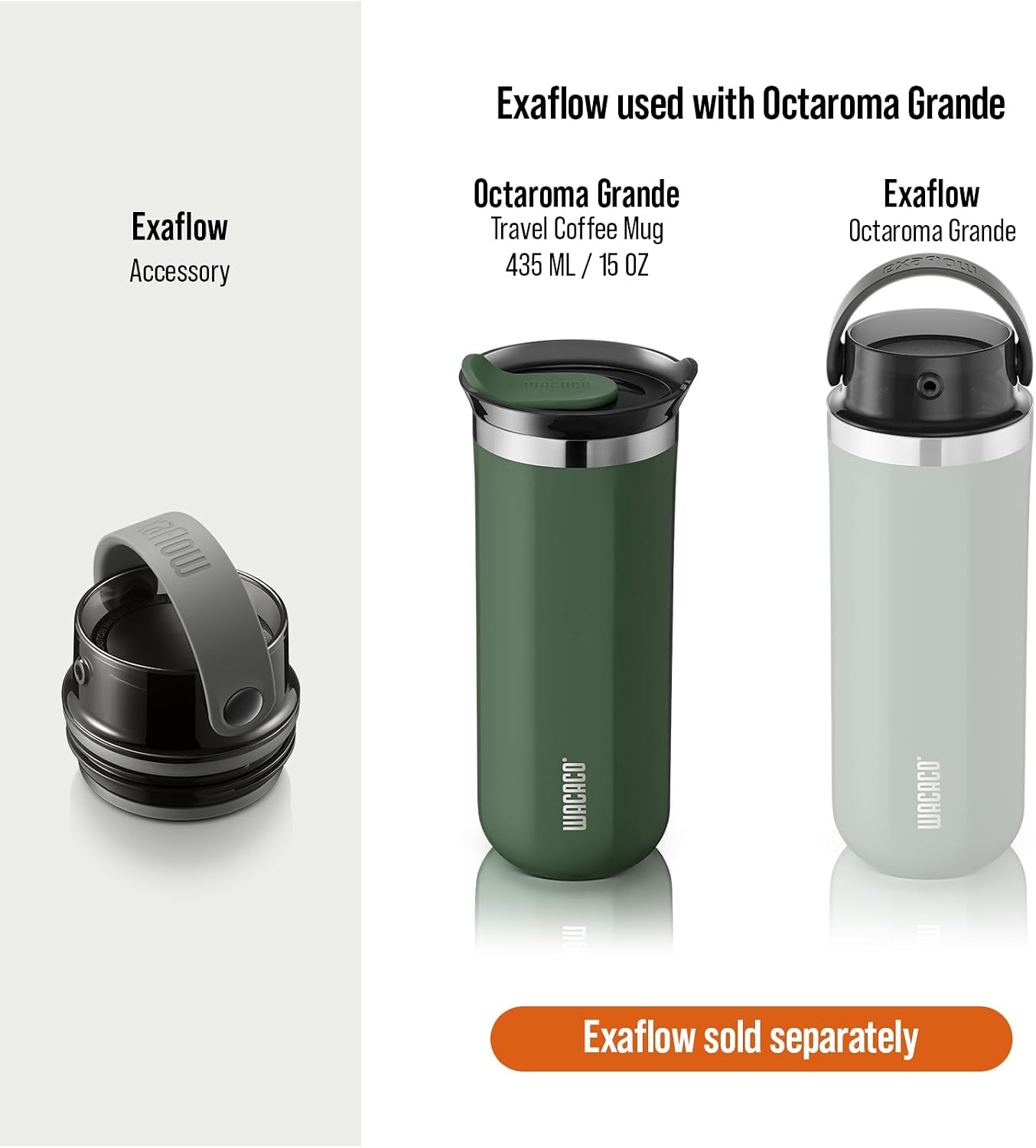 Octaroma Grande Vacuum Insulated Coffee Mug, 15 fl oz (435ml), Double-wall Stainless Steel Travel Tumbler With Drinking Lid, Dim Grey