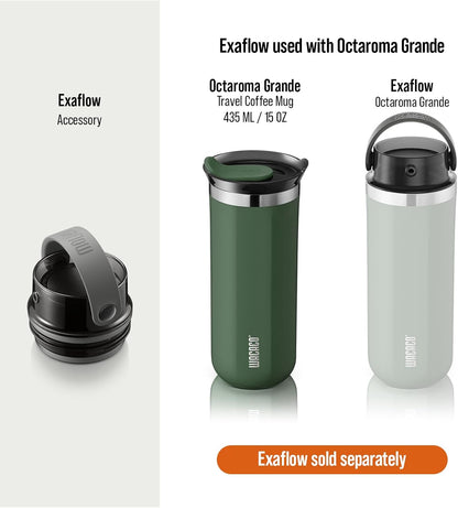 Octaroma Grande Vacuum Insulated Coffee Mug, 15 fl oz (435ml), Double-wall Stainless Steel Travel Tumbler With Drinking Lid, Dim Grey