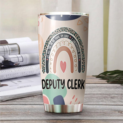 Let All You Do Be Done In Love Postal Clerk Tumbler Stainless Steel 20oz, Office Gifts Women Men Work Friends Coworker, Driking Coffee Cup For Birthday Christmas - Colors P