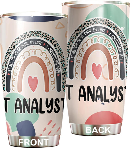Let All You Do Be Done In Love Postal Clerk Tumbler Stainless Steel 20oz, Office Gifts Women Men Work Friends Coworker, Driking Coffee Cup For Birthday Christmas - Colors P