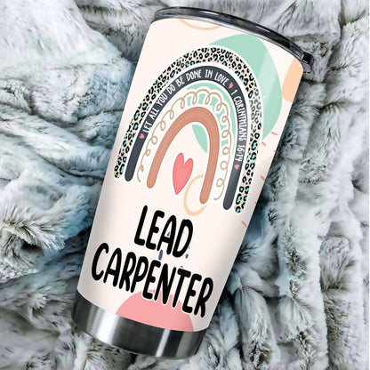 Let All You Do Be Done In Love Postal Clerk Tumbler Stainless Steel 20oz, Office Gifts Women Men Work Friends Coworker, Driking Coffee Cup For Birthday Christmas - Colors P