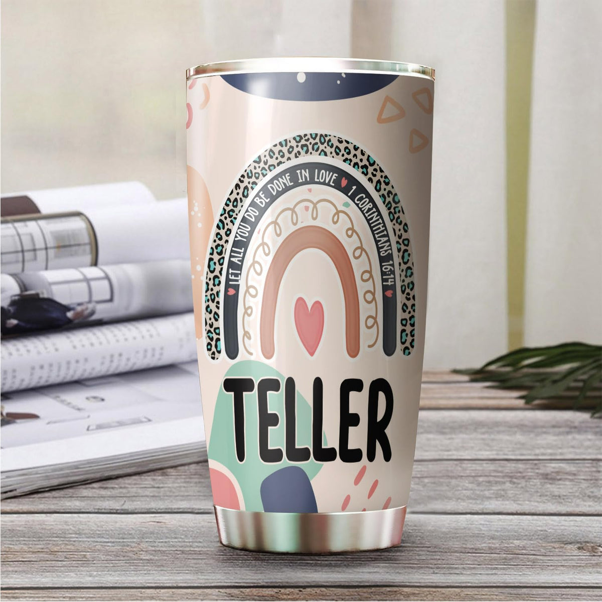 Let All You Do Be Done In Love Postal Clerk Tumbler Stainless Steel 20oz, Office Gifts Women Men Work Friends Coworker, Driking Coffee Cup For Birthday Christmas - Colors P
