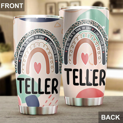 Let All You Do Be Done In Love Postal Clerk Tumbler Stainless Steel 20oz, Office Gifts Women Men Work Friends Coworker, Driking Coffee Cup For Birthday Christmas - Colors P