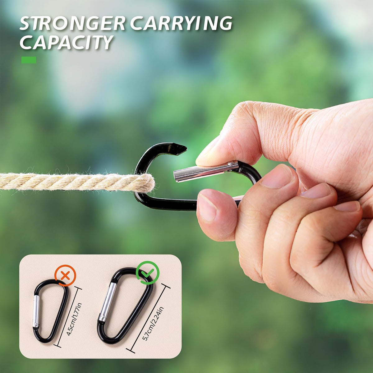 Heavy-Duty Water Bottle Holder with Carabiner – Fits 1.0" or 1.4" Bottles, Holds Towels or Hats,Outdoor Hiking Water Bottle Clip.