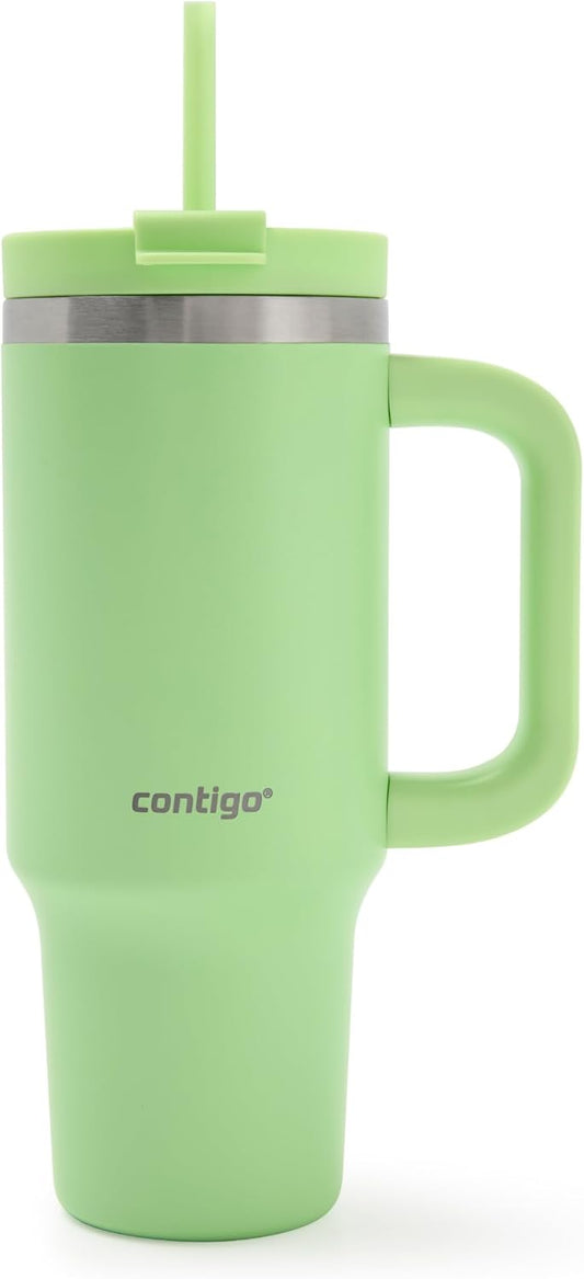 Streeterville 30oz Tumbler, Stainless Steel Vacuum Insulated, Leak-Proof, Cold for 29 Hours, Fits in cupholders, Cucumber