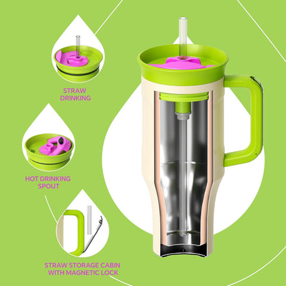20 oz Tumbler, Travel Coffee Mug with Splash Proof Sliding Lid, Double Wall Stainless Steel Vacuum Insulated Coffee Mug for Home and Office, Keep Beverages Hot or Cold, Avocado Green