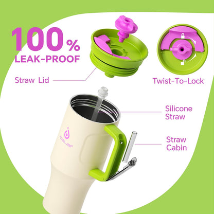 20 oz Tumbler, Travel Coffee Mug with Splash Proof Sliding Lid, Double Wall Stainless Steel Vacuum Insulated Coffee Mug for Home and Office, Keep Beverages Hot or Cold, Avocado Green
