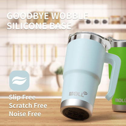 16 oz Tumbler with Handle, BPA-Free,Black | Premium Stainless Steel Double Wall Construction, Sweat-Free Body, Preserves Cold & Hot Drinks for Extended Hours