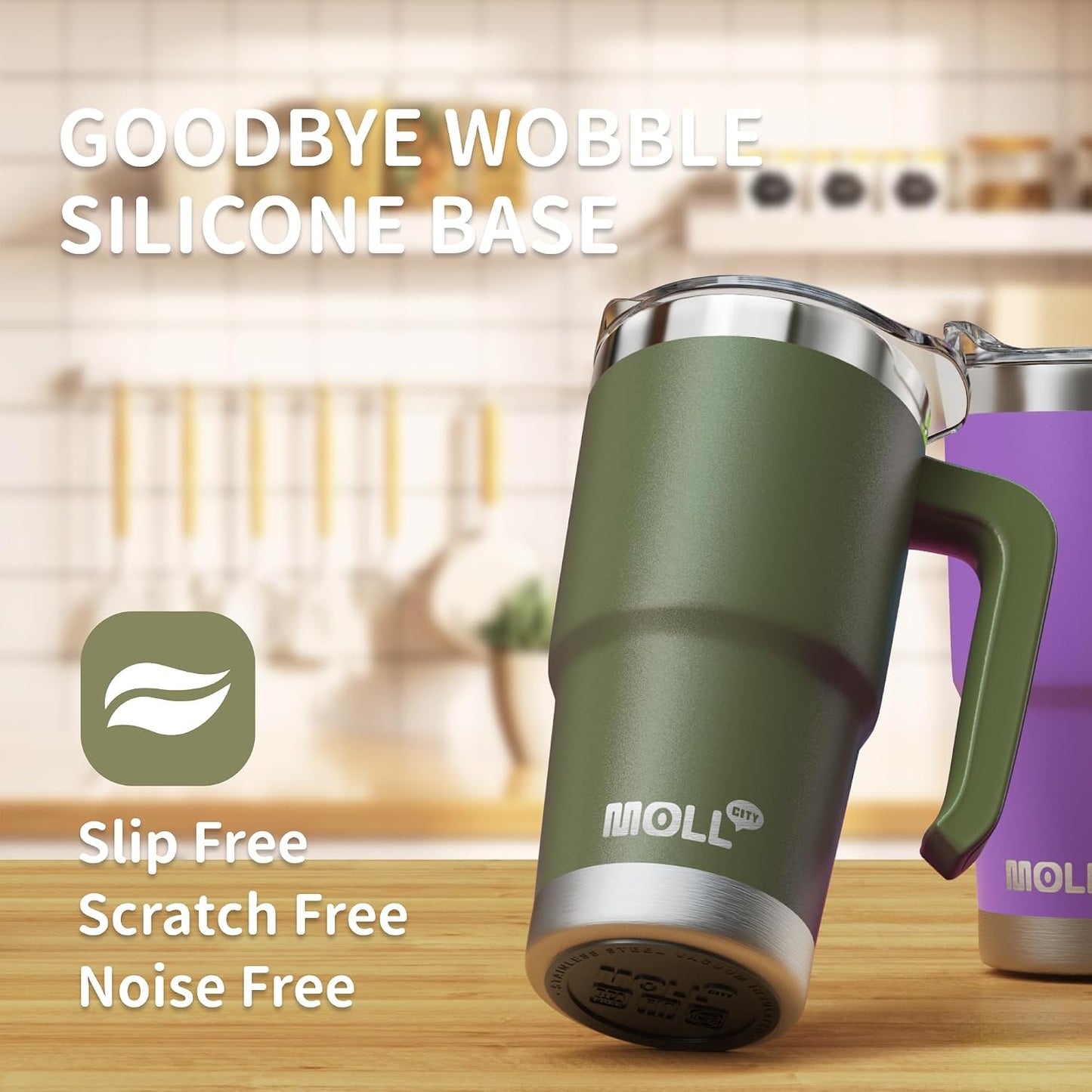 16 oz Tumbler with Handle, BPA-Free,Black | Premium Stainless Steel Double Wall Construction, Sweat-Free Body, Preserves Cold & Hot Drinks for Extended Hours