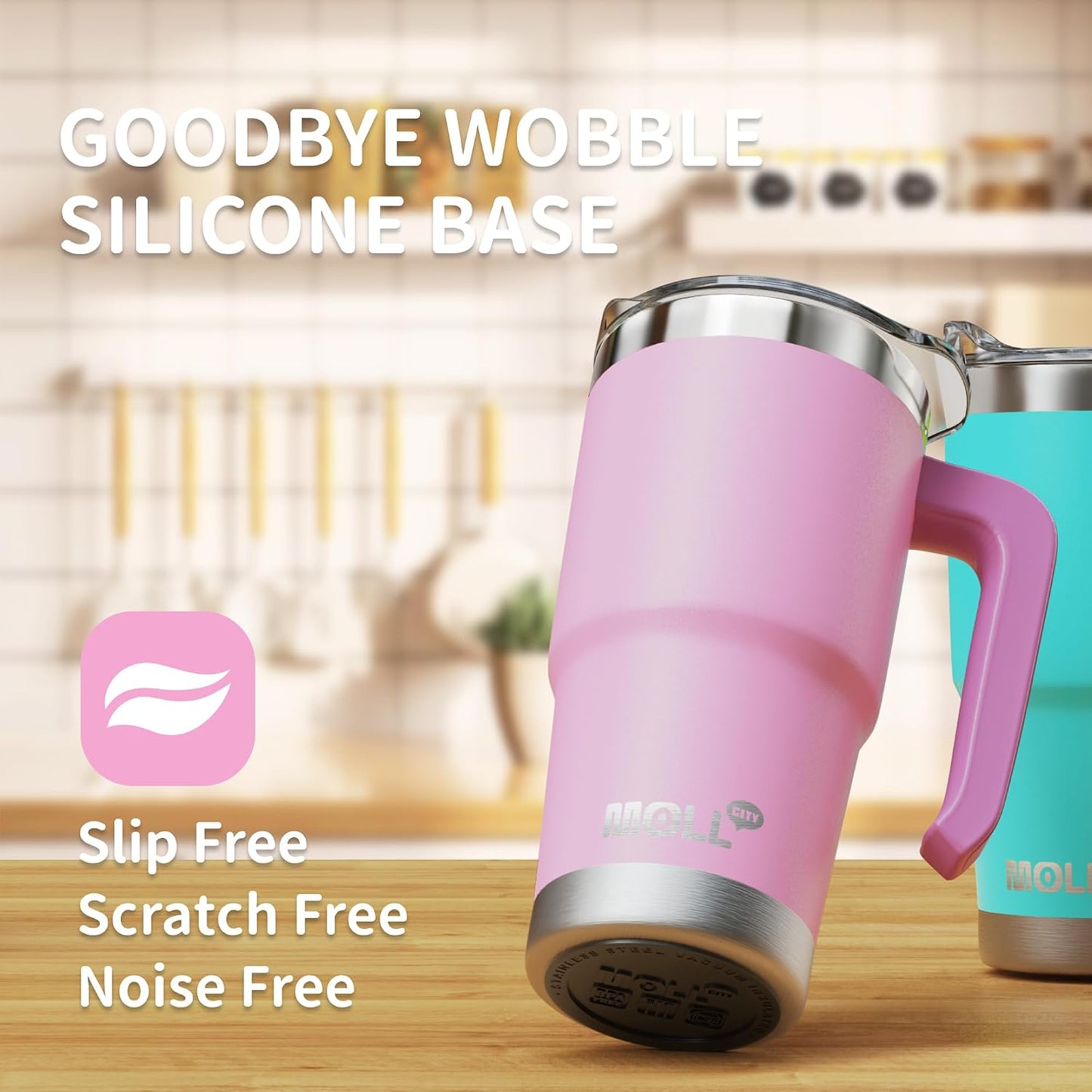 16 oz Tumbler with Handle, BPA-Free,Black | Premium Stainless Steel Double Wall Construction, Sweat-Free Body, Preserves Cold & Hot Drinks for Extended Hours
