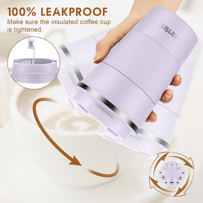 Travel Coffee Mug Spill Proof 12oz, Insulated Travel Mug to Go, Reusable Coffee Cup with Seal Lid, Vacuum Stainless Steel Tumbler for Hot/Cold Drinks (Red)
