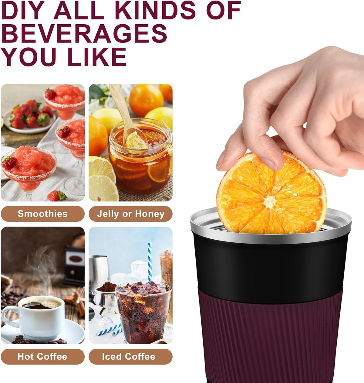 Travel Coffee Mug Spill Proof 12oz, Insulated Travel Mug to Go, Reusable Coffee Cup with Seal Lid, Vacuum Stainless Steel Tumbler for Hot/Cold Drinks (Red)