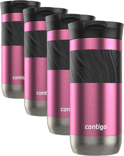 Byron 2.0 Stainless Steel Travel Mug with Snapseal Lid and Grip, 24oz, Midnight Berry, BPA Free and Leak Proof