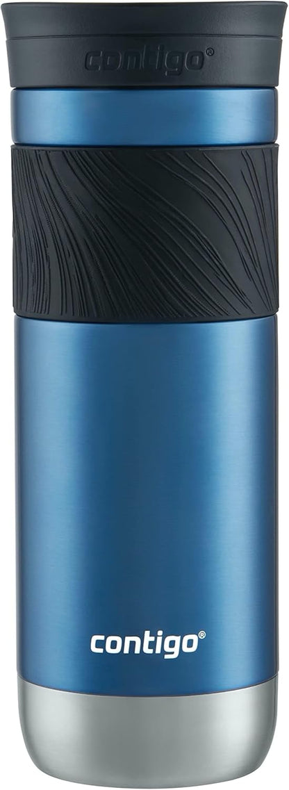Byron 2.0 Stainless Steel Travel Mug with Snapseal Lid and Grip, 24oz, Midnight Berry, BPA Free and Leak Proof