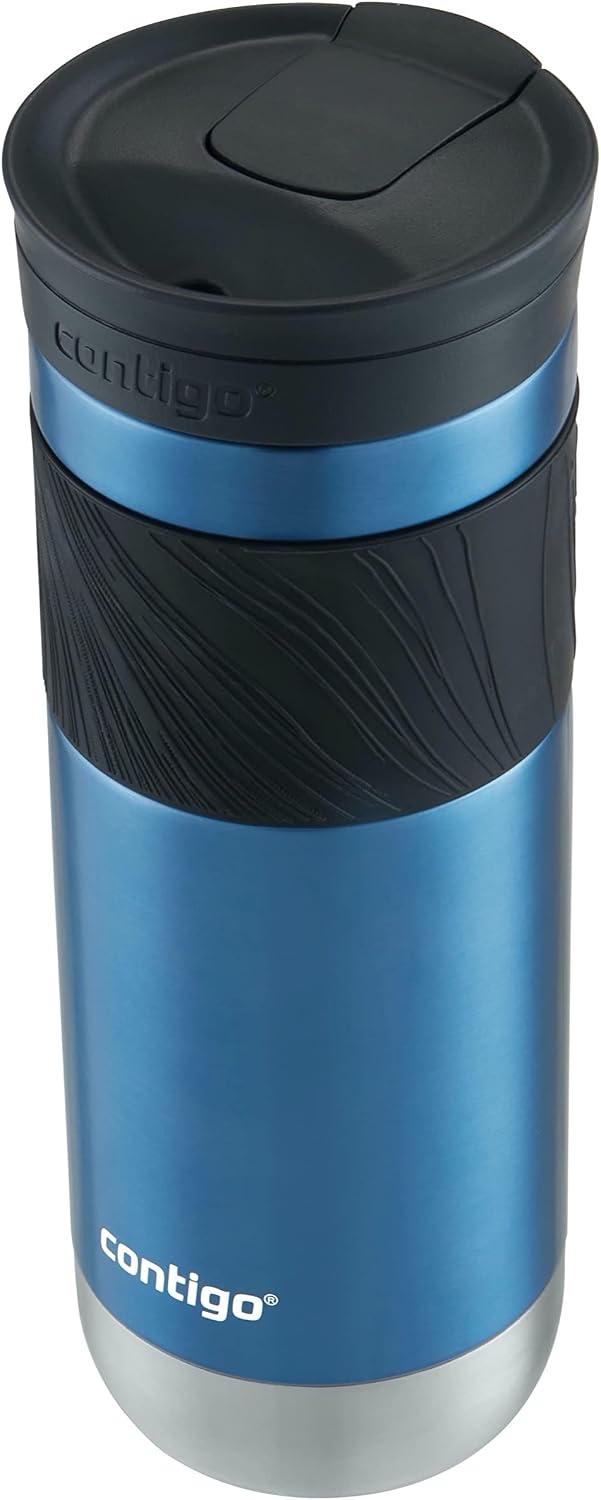 Byron 2.0 Stainless Steel Travel Mug with Snapseal Lid and Grip, 24oz, Midnight Berry, BPA Free and Leak Proof