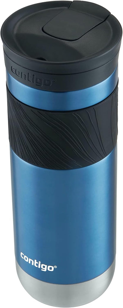 Byron 2.0 Stainless Steel Travel Mug with Snapseal Lid and Grip, 24oz, Midnight Berry, BPA Free and Leak Proof