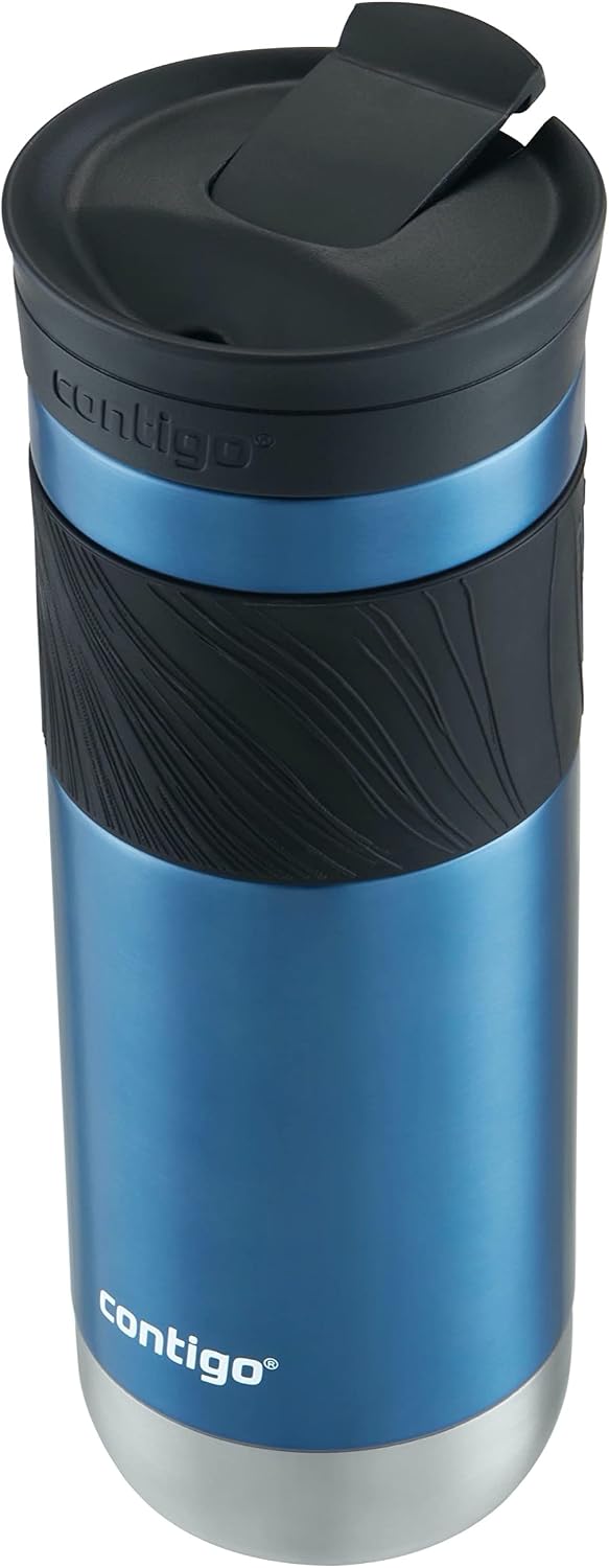 Byron 2.0 Stainless Steel Travel Mug with Snapseal Lid and Grip, 24oz, Midnight Berry, BPA Free and Leak Proof
