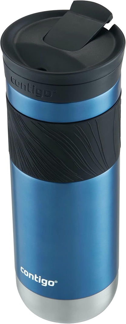 Byron 2.0 Stainless Steel Travel Mug with Snapseal Lid and Grip, 24oz, Midnight Berry, BPA Free and Leak Proof