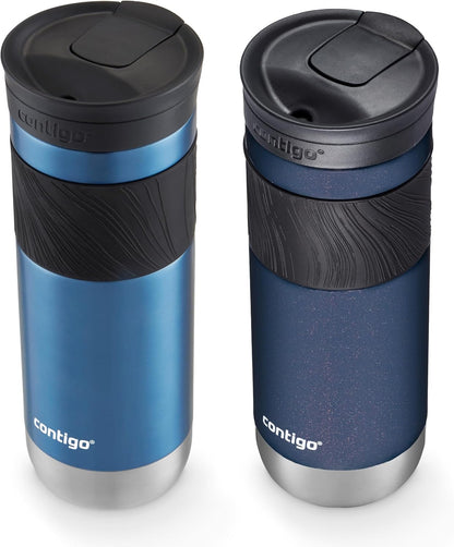 Byron 2.0 Stainless Steel Travel Mug with Snapseal Lid and Grip, 24oz, Midnight Berry, BPA Free and Leak Proof