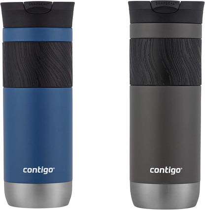 Byron 2.0 Stainless Steel Travel Mug with Snapseal Lid and Grip, 24oz, Midnight Berry, BPA Free and Leak Proof