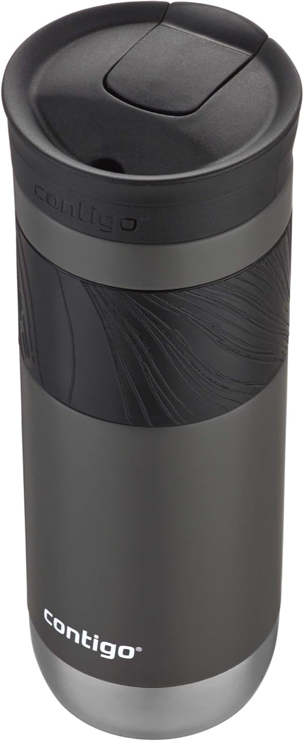 Byron 2.0 Stainless Steel Travel Mug with Snapseal Lid and Grip, 24oz, Midnight Berry, BPA Free and Leak Proof