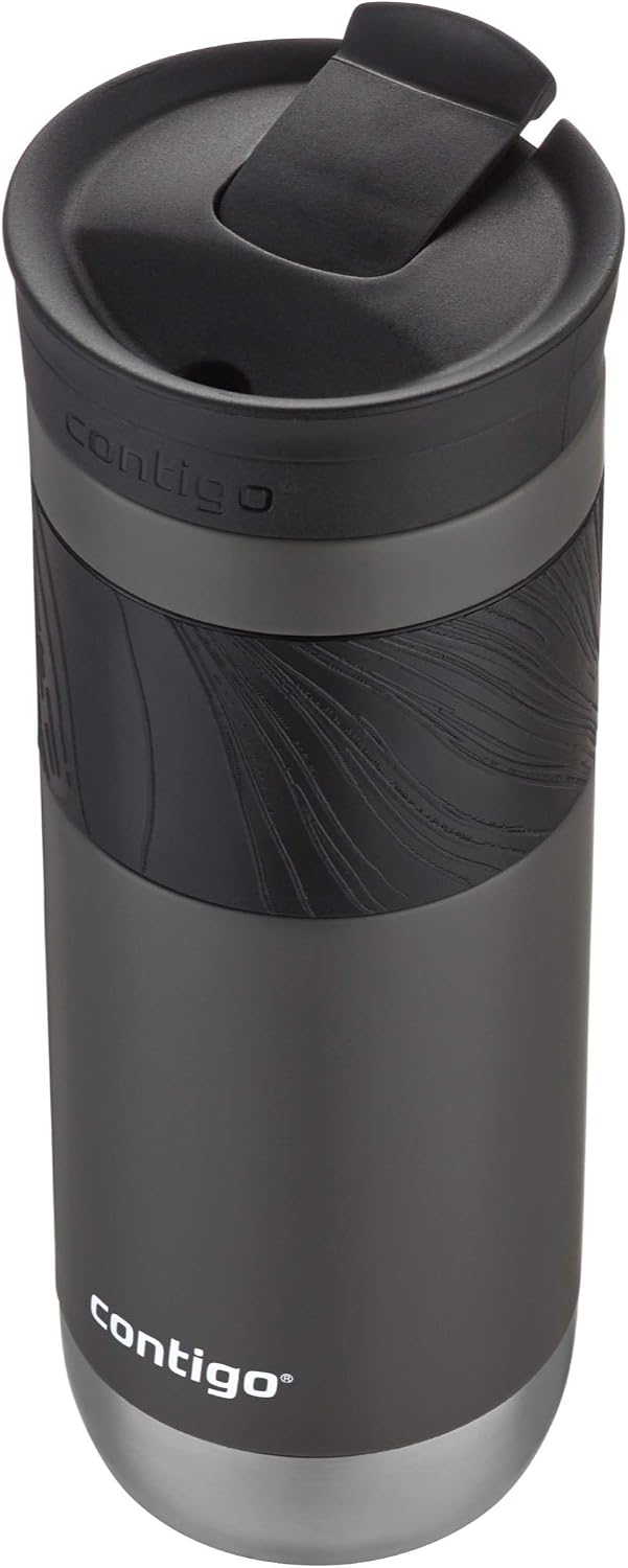 Byron 2.0 Stainless Steel Travel Mug with Snapseal Lid and Grip, 24oz, Midnight Berry, BPA Free and Leak Proof