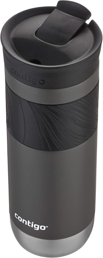 Byron 2.0 Stainless Steel Travel Mug with Snapseal Lid and Grip, 24oz, Midnight Berry, BPA Free and Leak Proof