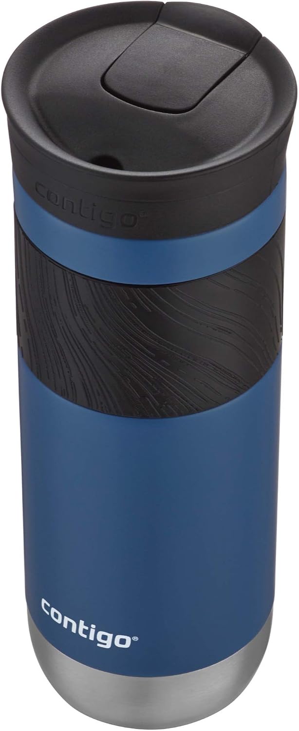 Byron 2.0 Stainless Steel Travel Mug with Snapseal Lid and Grip, 24oz, Midnight Berry, BPA Free and Leak Proof
