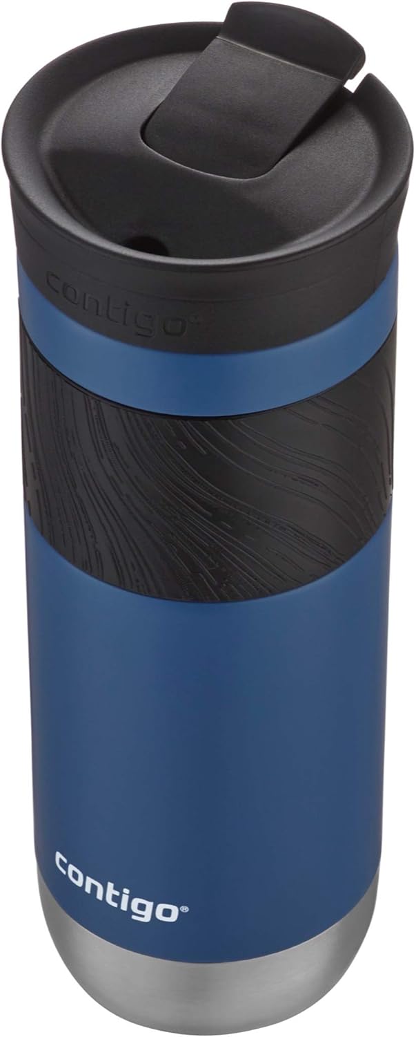 Byron 2.0 Stainless Steel Travel Mug with Snapseal Lid and Grip, 24oz, Midnight Berry, BPA Free and Leak Proof
