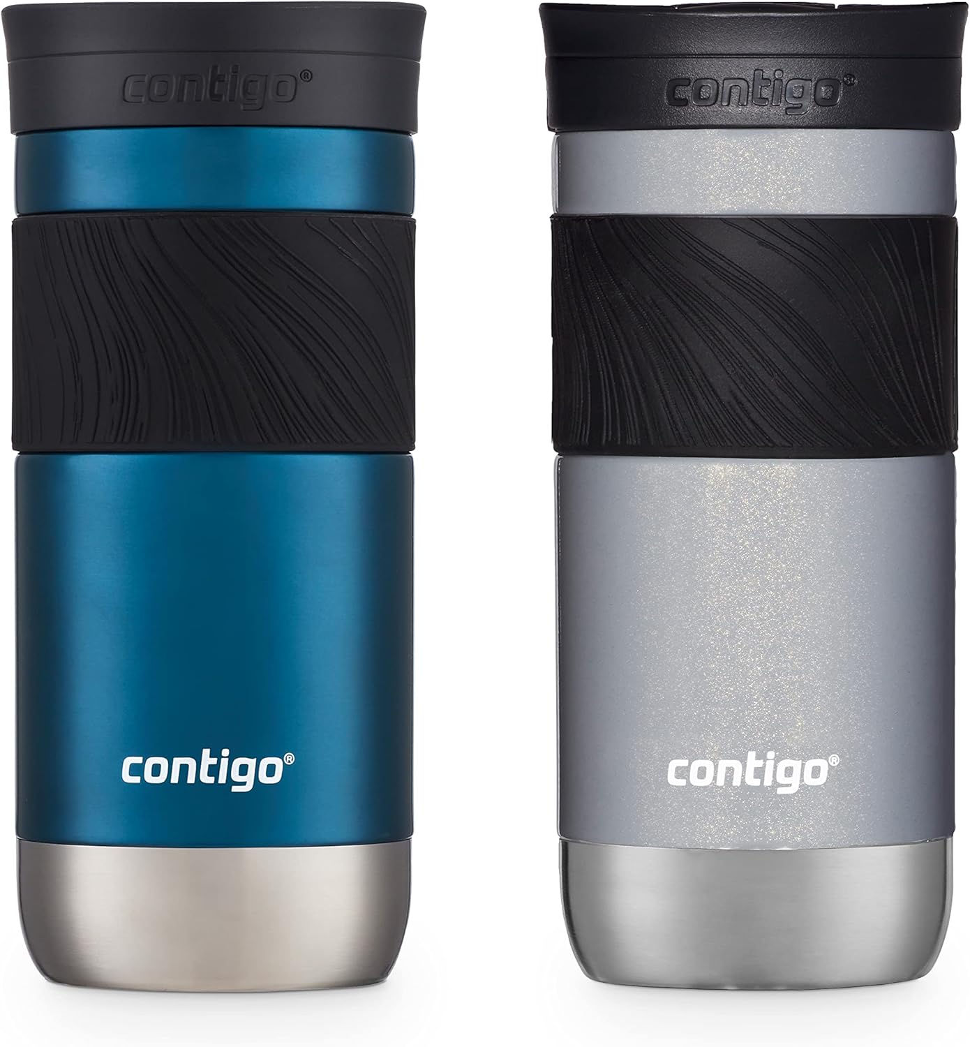 Byron 2.0 Stainless Steel Travel Mug with Snapseal Lid and Grip, 24oz, Midnight Berry, BPA Free and Leak Proof