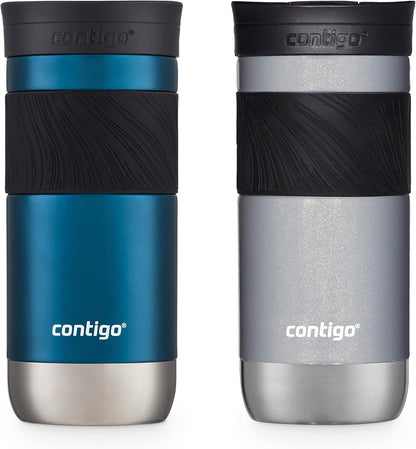 Byron 2.0 Stainless Steel Travel Mug with Snapseal Lid and Grip, 24oz, Midnight Berry, BPA Free and Leak Proof