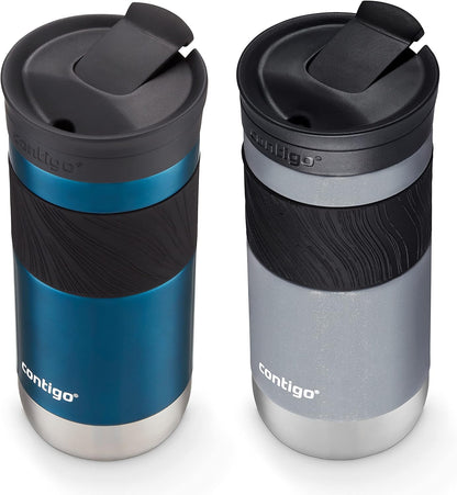 Byron 2.0 Stainless Steel Travel Mug with Snapseal Lid and Grip, 24oz, Midnight Berry, BPA Free and Leak Proof