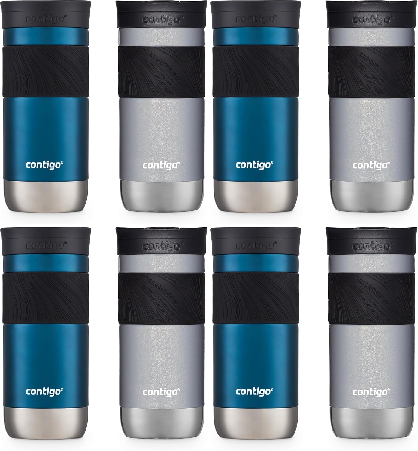 Byron 2.0 Stainless Steel Travel Mug with Snapseal Lid and Grip, 24oz, Midnight Berry, BPA Free and Leak Proof