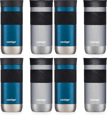 Byron 2.0 Stainless Steel Travel Mug with Snapseal Lid and Grip, 24oz, Midnight Berry, BPA Free and Leak Proof