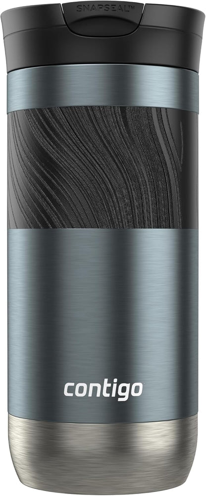 Byron 2.0 Stainless Steel Travel Mug with Snapseal Lid and Grip, 24oz, Midnight Berry, BPA Free and Leak Proof