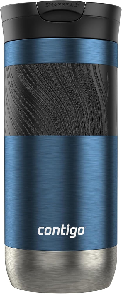 Byron 2.0 Stainless Steel Travel Mug with Snapseal Lid and Grip, 24oz, Midnight Berry, BPA Free and Leak Proof