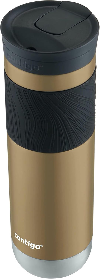 Byron 2.0 Stainless Steel Travel Mug with Snapseal Lid and Grip, 24oz, Midnight Berry, BPA Free and Leak Proof