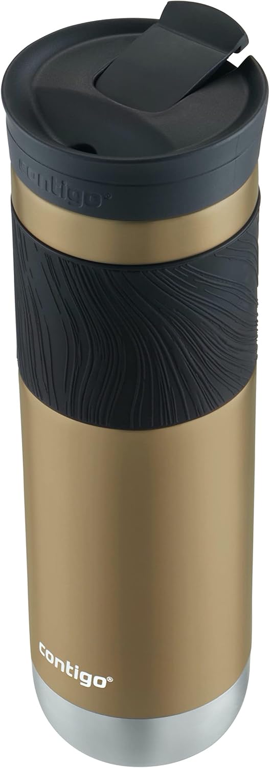 Byron 2.0 Stainless Steel Travel Mug with Snapseal Lid and Grip, 24oz, Midnight Berry, BPA Free and Leak Proof