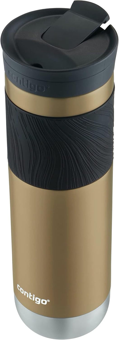 Byron 2.0 Stainless Steel Travel Mug with Snapseal Lid and Grip, 24oz, Midnight Berry, BPA Free and Leak Proof
