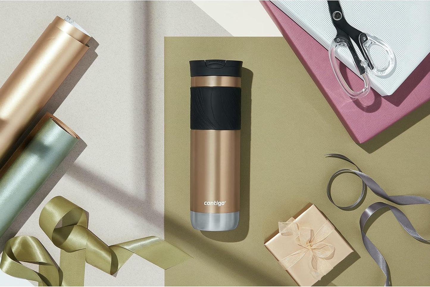 Byron 2.0 Stainless Steel Travel Mug with Snapseal Lid and Grip, 24oz, Midnight Berry, BPA Free and Leak Proof