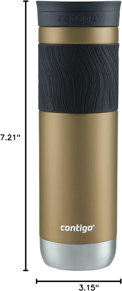 Byron 2.0 Stainless Steel Travel Mug with Snapseal Lid and Grip, 24oz, Midnight Berry, BPA Free and Leak Proof