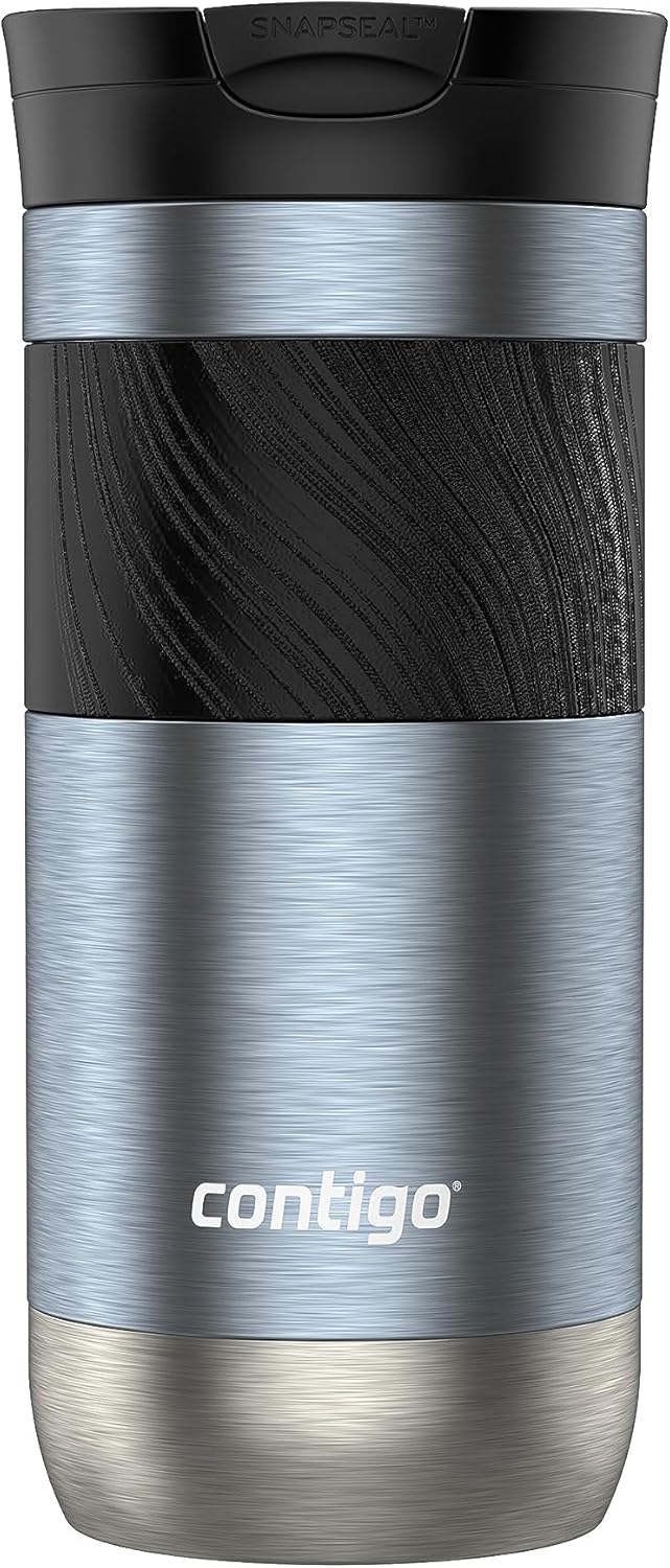 Byron 2.0 Stainless Steel Travel Mug with Snapseal Lid and Grip, 24oz, Midnight Berry, BPA Free and Leak Proof