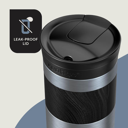 Byron 2.0 Stainless Steel Travel Mug with Snapseal Lid and Grip, 24oz, Midnight Berry, BPA Free and Leak Proof