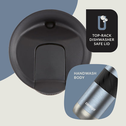 Byron 2.0 Stainless Steel Travel Mug with Snapseal Lid and Grip, 24oz, Midnight Berry, BPA Free and Leak Proof